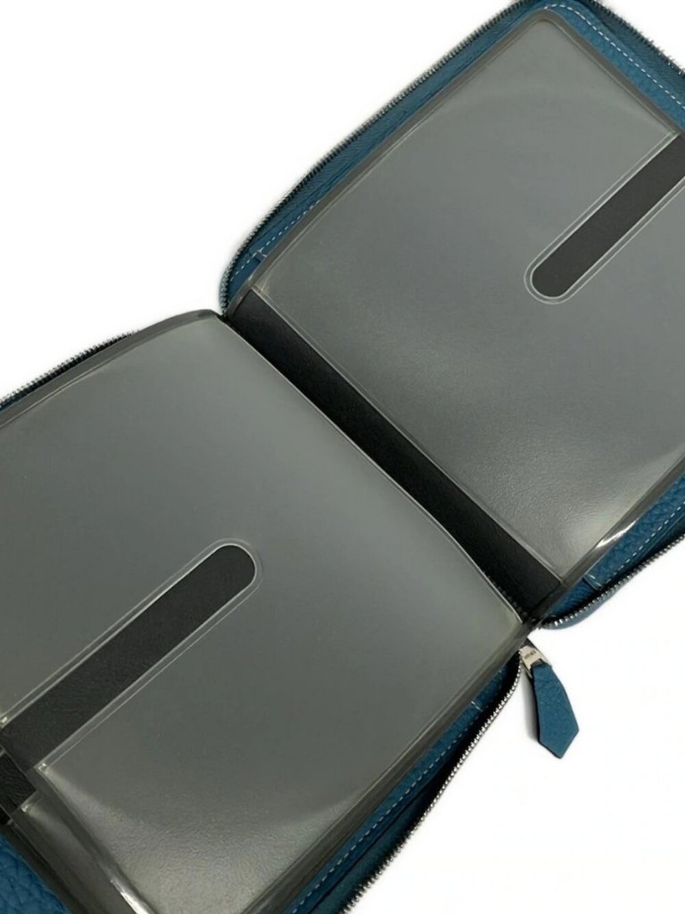 HERMES saxe blue Taurillon Clemence Square G Accessory Case - Picture 3 of 7